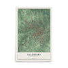 Map of Salisbury, North Carolina, 12 x 18 inch unframed archival matte print