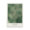 Map of Saratoga, North Carolina, 12 x 18 inch unframed archival matte print