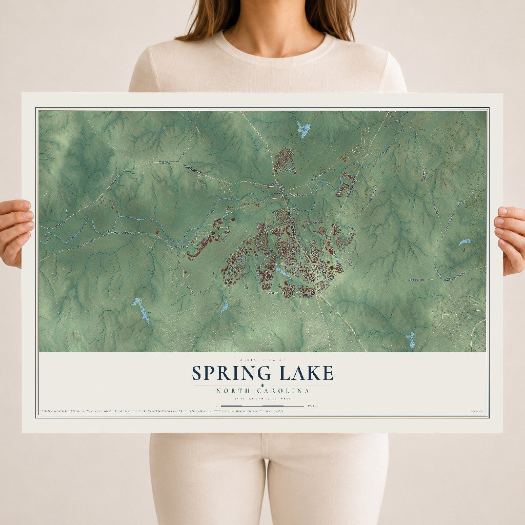 Map of Spring Lake, North Carolina, 18 x 24 inch unframed archival matte print