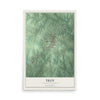 Map of Troy, North Carolina, 12 x 18 inch unframed archival matte print
