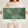 Map of Warsaw, North Carolina, 12 x 18 inch unframed archival matte print