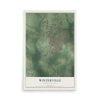 Map of Winterville, North Carolina, 12 x 18 inch unframed archival matte print