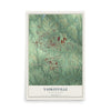 Map of Yadkinville, North Carolina, 12 x 18 inch unframed archival matte print