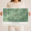 Map of Yanceyville, North Carolina, 12 x 18 inch unframed archival matte print
