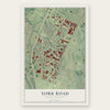 York Road, North Carolina map print, the full design
