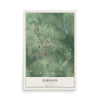 Map of Zebulon, North Carolina, 12 x 18 inch unframed archival matte print