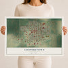 Map of Cooperstown, North Dakota, 12 x 18 inch unframed archival matte print