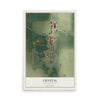 Map of Crystal, North Dakota, 12 x 18 inch unframed archival matte print