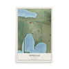 Map of Douglas, North Dakota, 12 x 18 inch unframed archival matte print