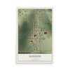 Map of Dunseith, North Dakota, 12 x 18 inch unframed archival matte print
