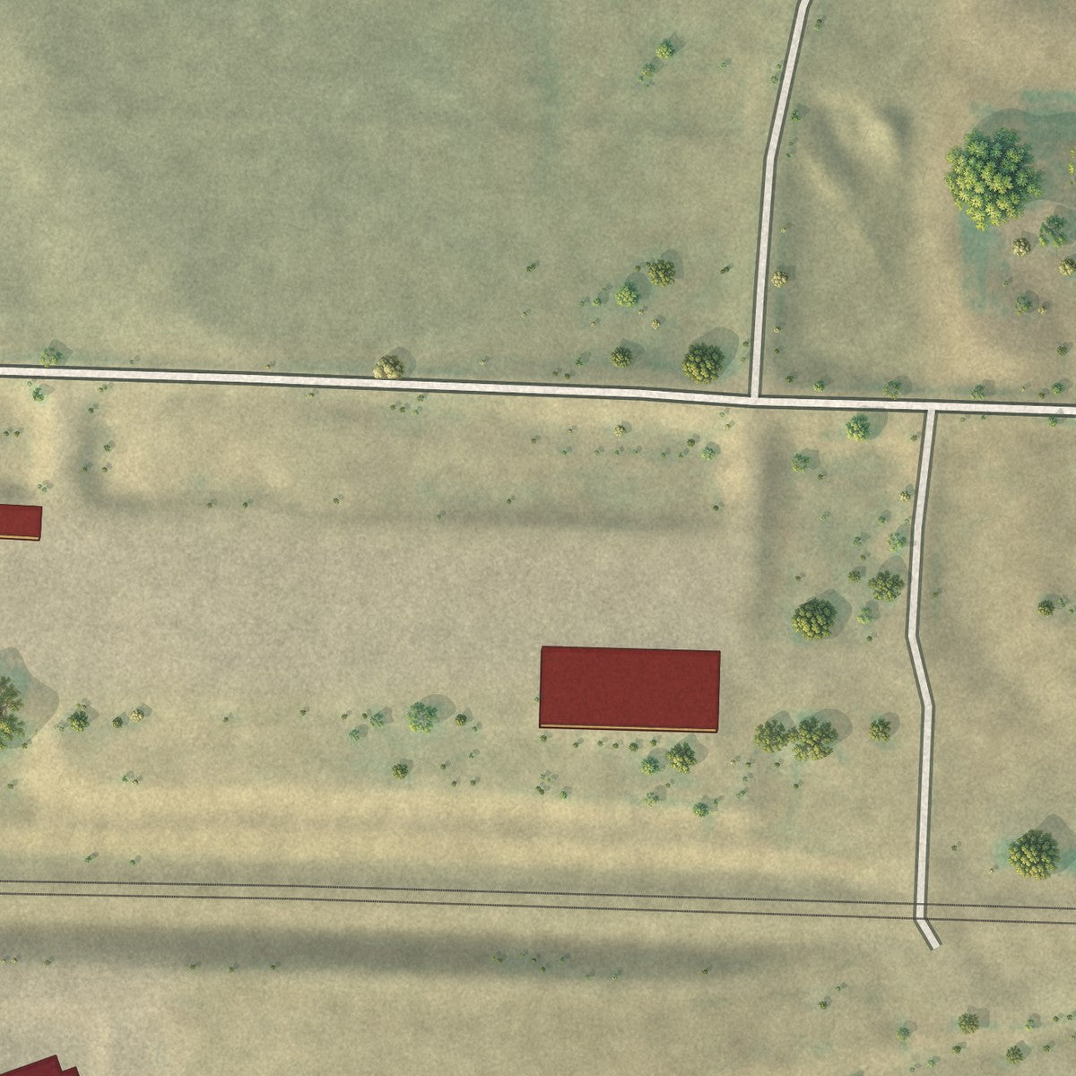 Second close-up of the map of Epping, North Dakota print showing more streets and buildings