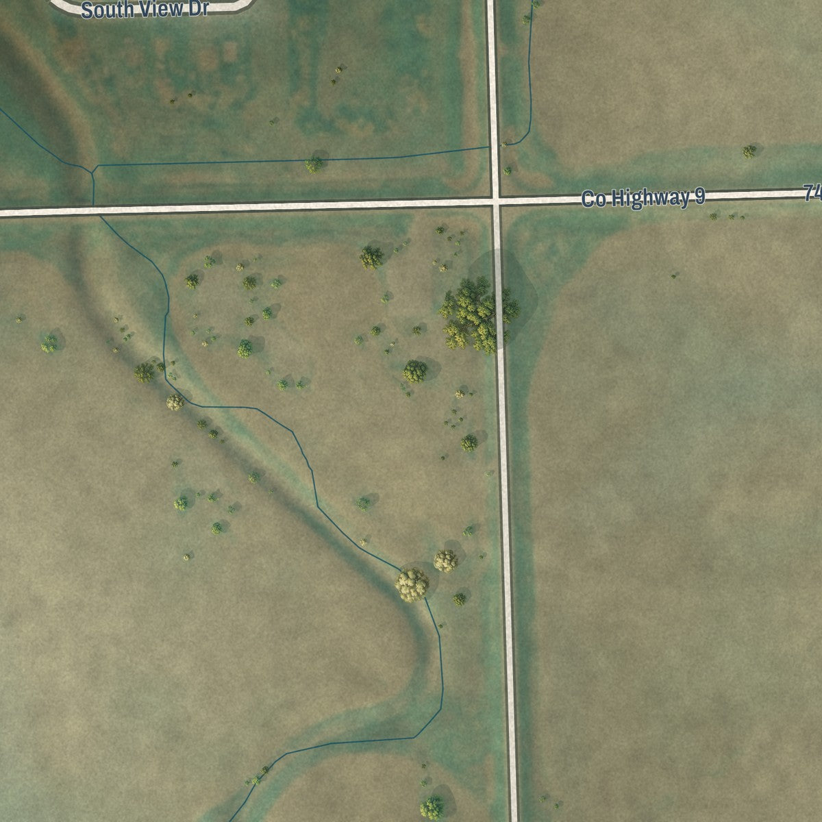 Second close-up of the map of Fairdale, North Dakota print showing more streets and buildings