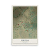 Map of Fortuna, North Dakota, 12 x 18 inch unframed archival matte print