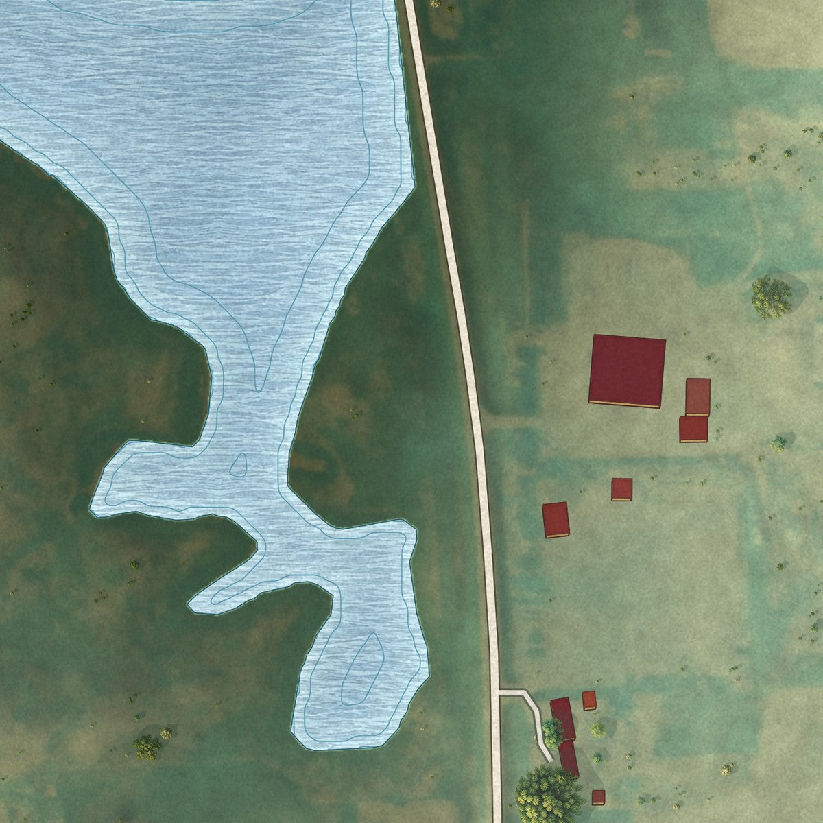 Second close-up of the map of Gackle, North Dakota print showing more streets and buildings