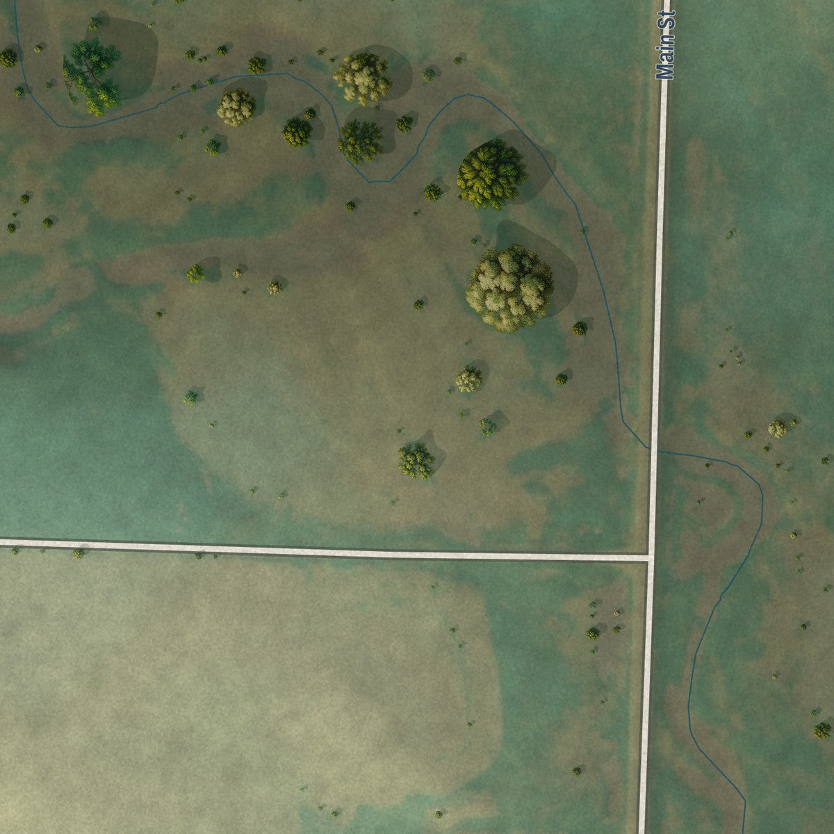 Second close-up of the map of Gascoyne, North Dakota print showing more streets and buildings
