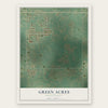 Green Acres, North Dakota map print, the full design