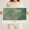Map of Hazen, North Dakota, 12 x 18 inch unframed archival matte print