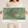 Map of Jamestown, North Dakota, 12 x 18 inch unframed archival matte print