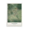 Map of Karlsruhe, North Dakota, 12 x 18 inch unframed archival matte print