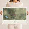 Map of Langdon, North Dakota, 12 x 18 inch unframed archival matte print