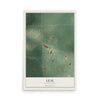 Map of Leal, North Dakota, 12 x 18 inch unframed archival matte print