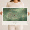 Map of Leeds, North Dakota, 12 x 18 inch unframed archival matte print