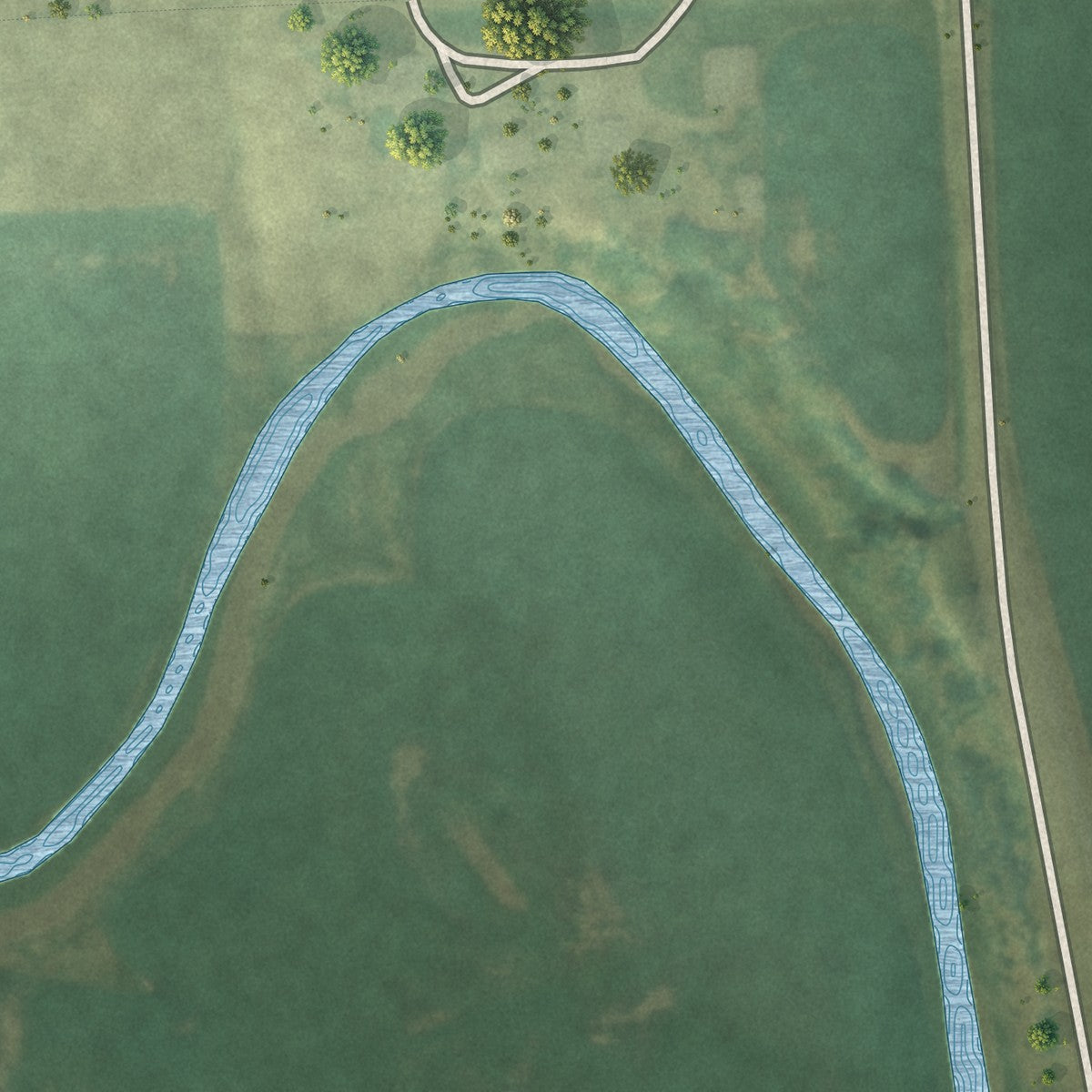 Second close-up of the map of Mantador, North Dakota print showing more streets and buildings