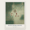 Maple River Colony, North Dakota map print, the full design