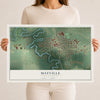 Map of Mayville, North Dakota, 12 x 18 inch unframed archival matte print