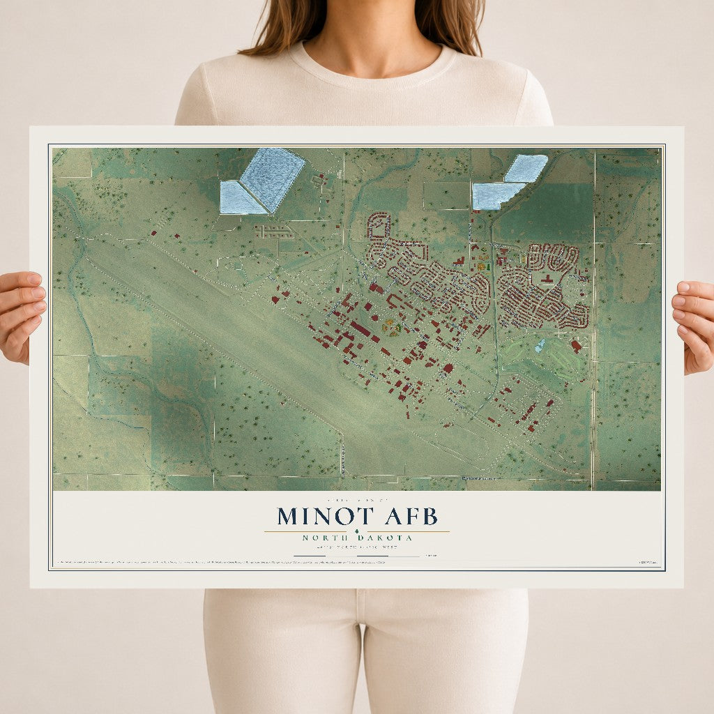 Map of Minot AFB, North Dakota, 18 x 24 inch unframed archival matte print