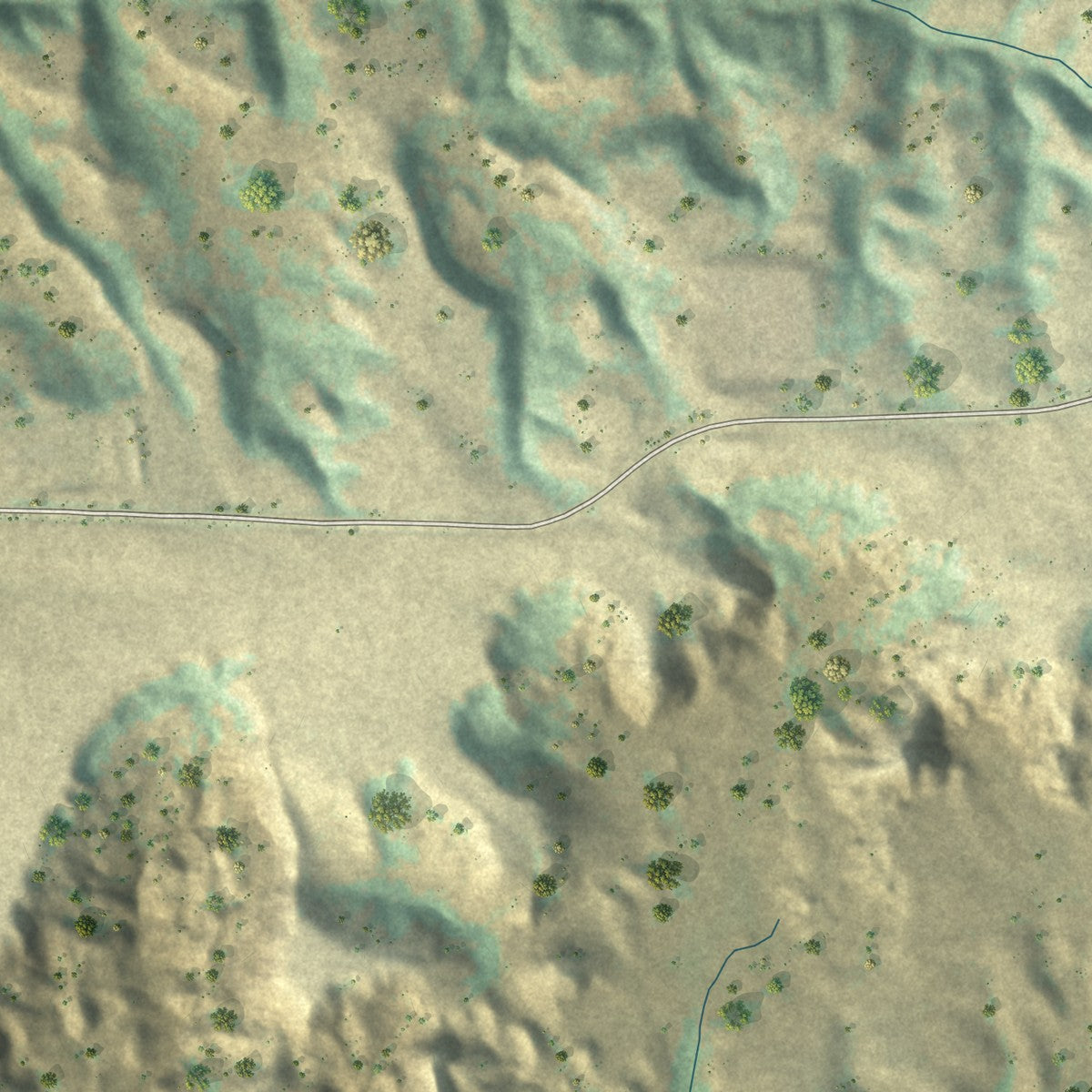 Second close-up of the map of New Town, North Dakota print showing more streets and buildings