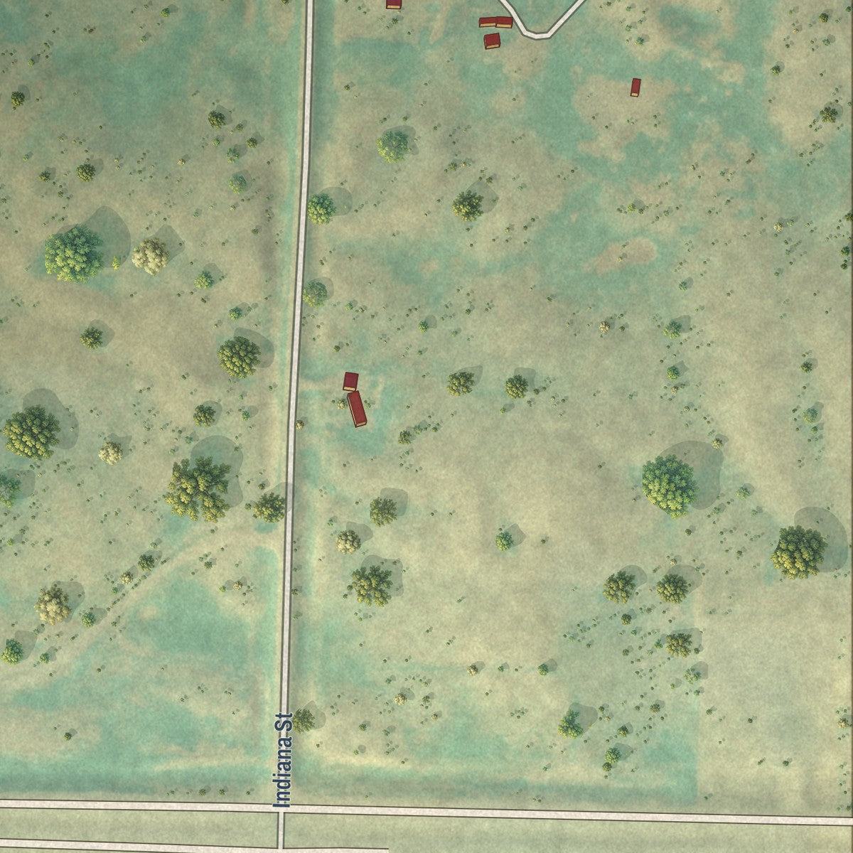 Second close-up of the map of Palermo, North Dakota print showing more streets and buildings