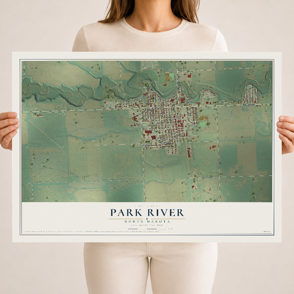 Map of Park River, North Dakota, 18 x 24 inch unframed archival matte print