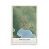 Map of Powers Lake, North Dakota, 12 x 18 inch unframed archival matte print
