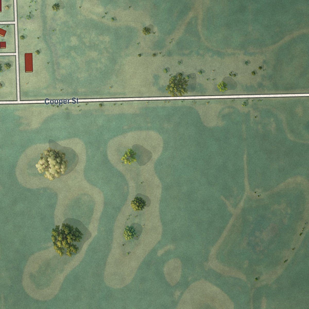 Second close-up of the map of Rutland, North Dakota print showing more streets and buildings