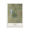 Map of Wales, North Dakota, 12 x 18 inch unframed archival matte print