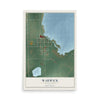 Map of Warwick, North Dakota, 12 x 18 inch unframed archival matte print