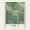 Bow Valley, Nebraska map print, the full design
