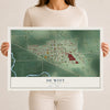 Map of De Witt, Nebraska, 12 x 18 inch unframed archival matte print