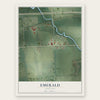 Emerald, Nebraska map print, the full design