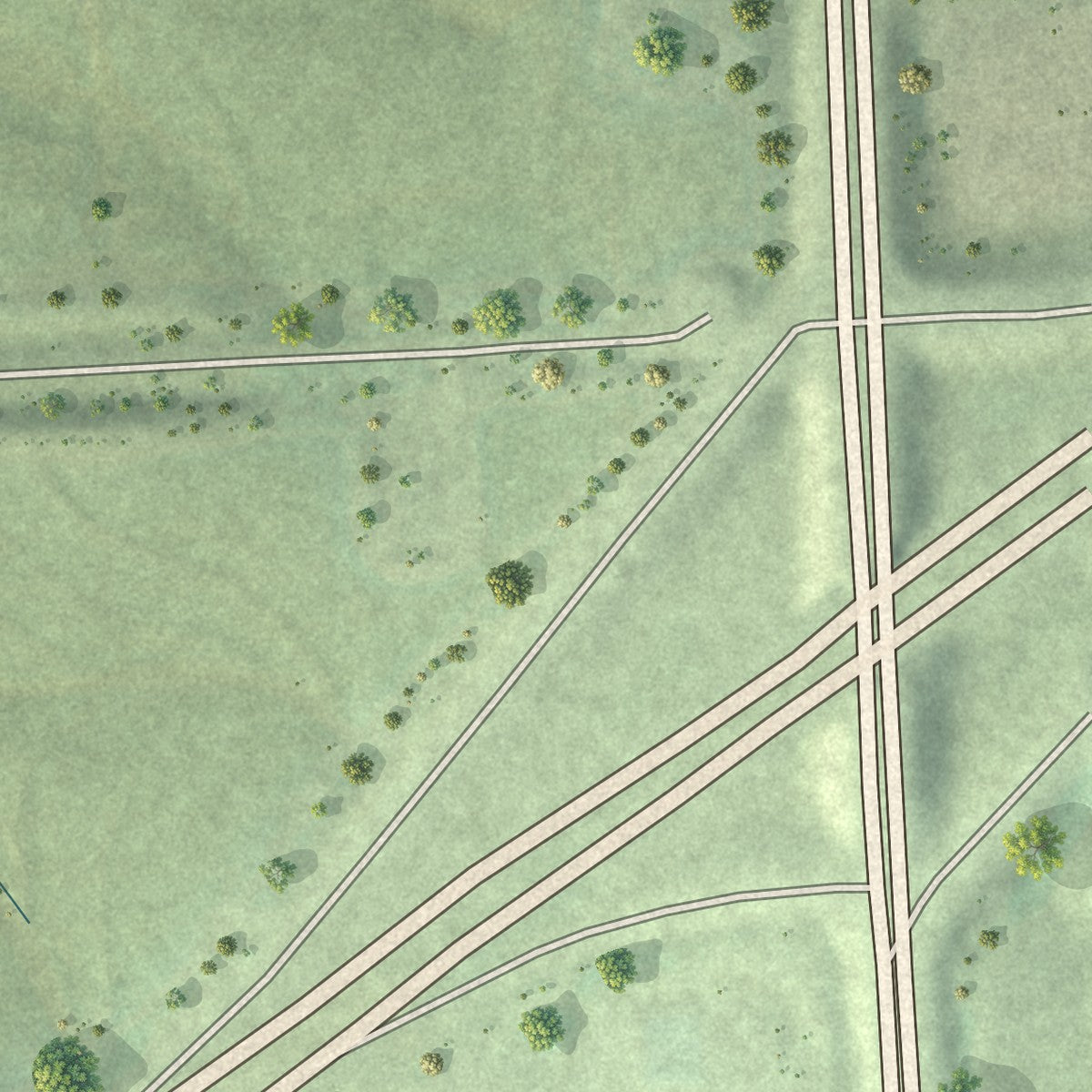 Close-up of the map of Melia, Nebraska print showing street and building detail