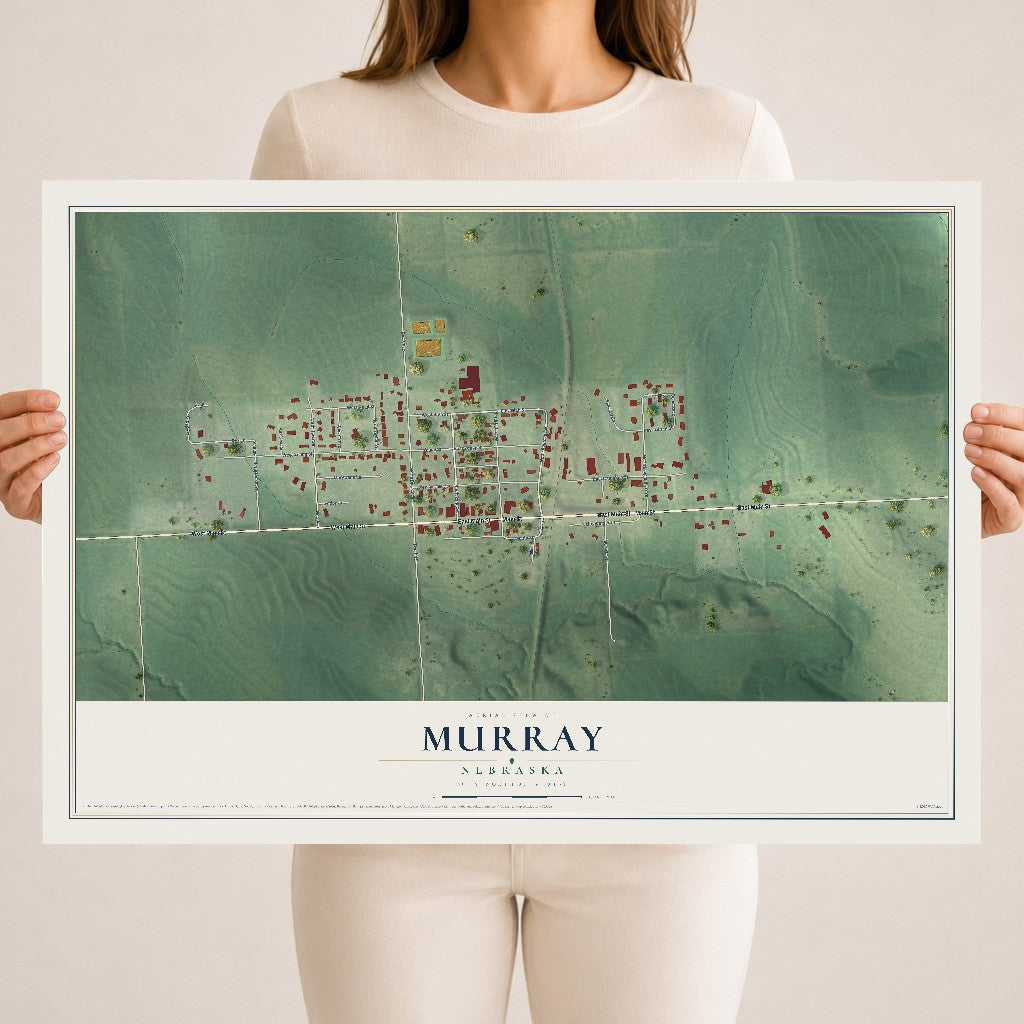 Map of Murray, Nebraska, 18 x 24 inch unframed archival matte print