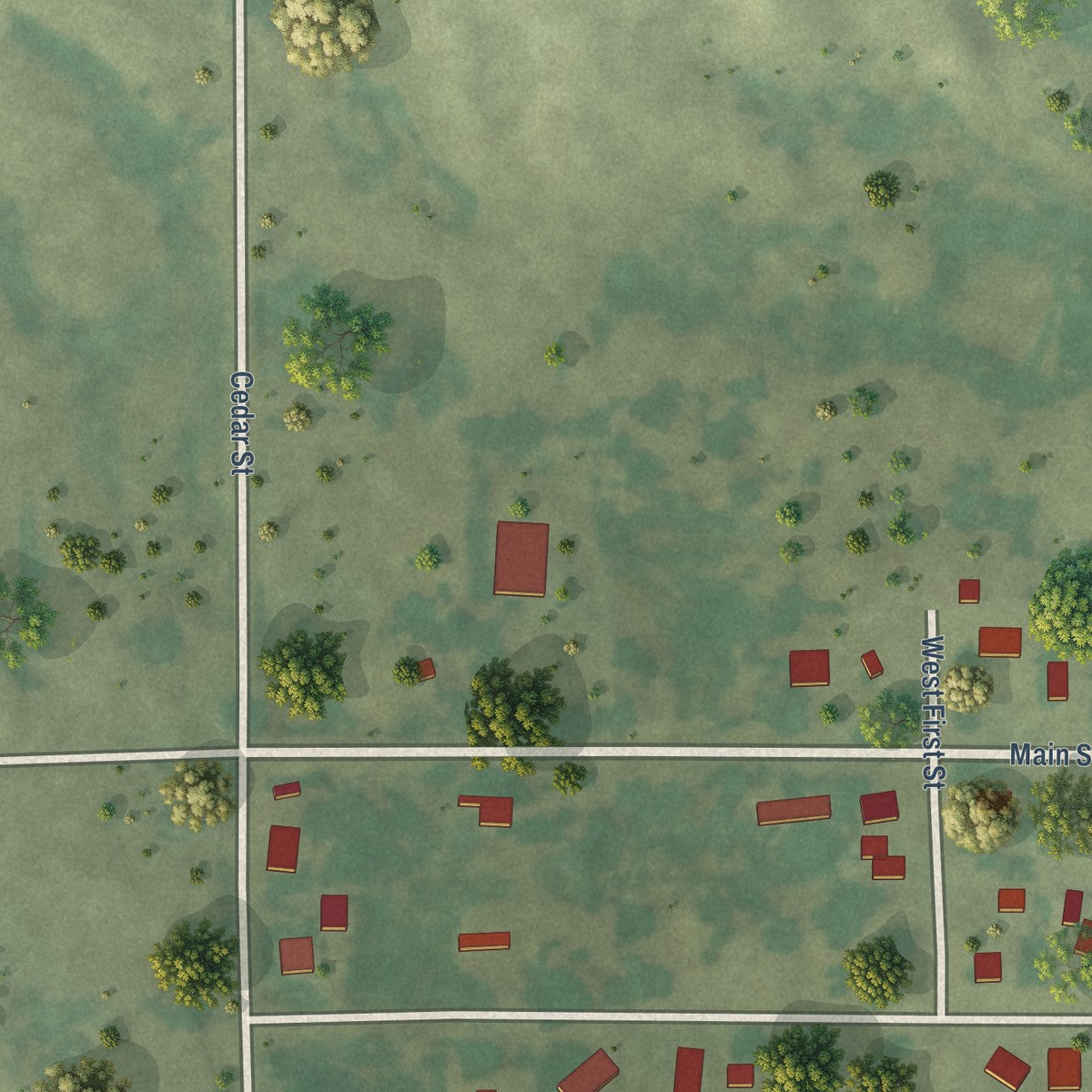 Second close-up of the map of Newport, Nebraska print showing more streets and buildings