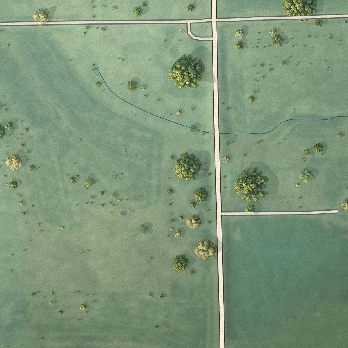 Second close-up of the map of Pleasant Dale, Nebraska print showing more streets and buildings
