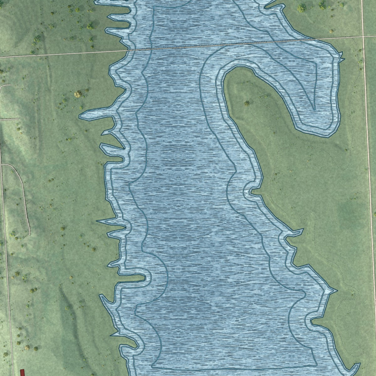 Second close-up of the map of Wahoo, Nebraska print showing more streets and buildings