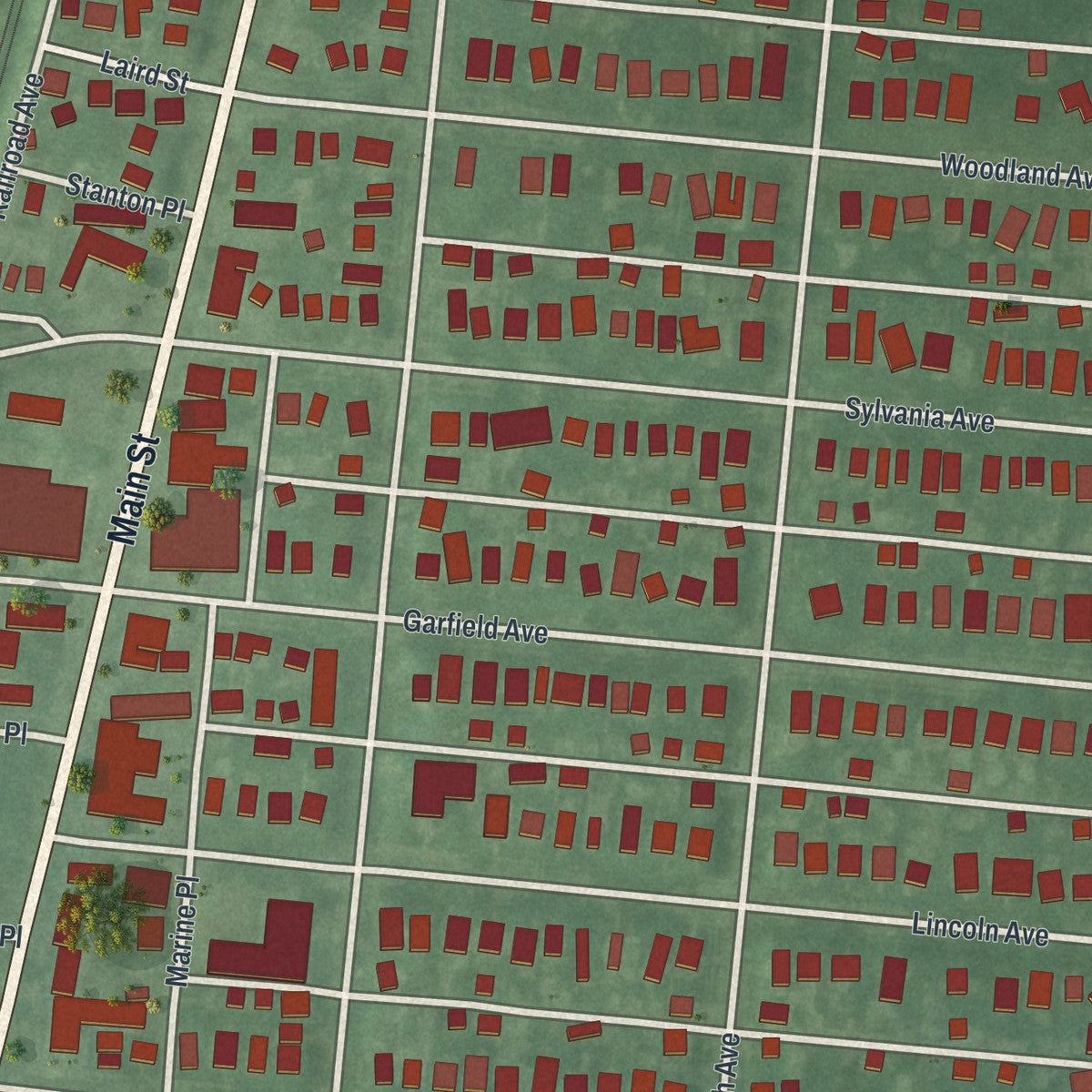 Close-up 1 of the Avon-by-the-Sea, New Jersey map artwork