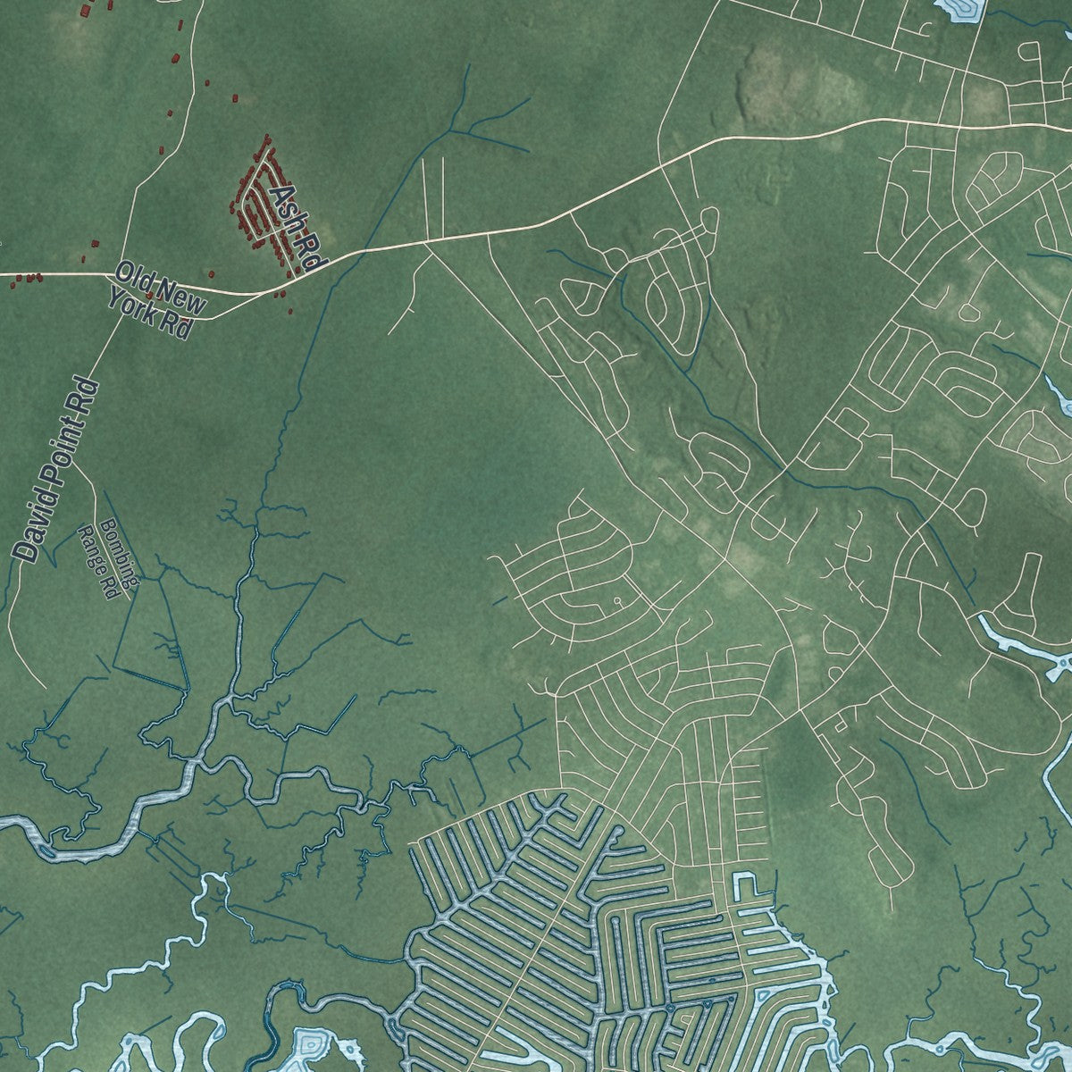 Close-up 2 of the Bass River, New Jersey map artwork
