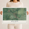 Belle Mead, New Jersey map print, 12" x 18" Archival Matte Print mockup