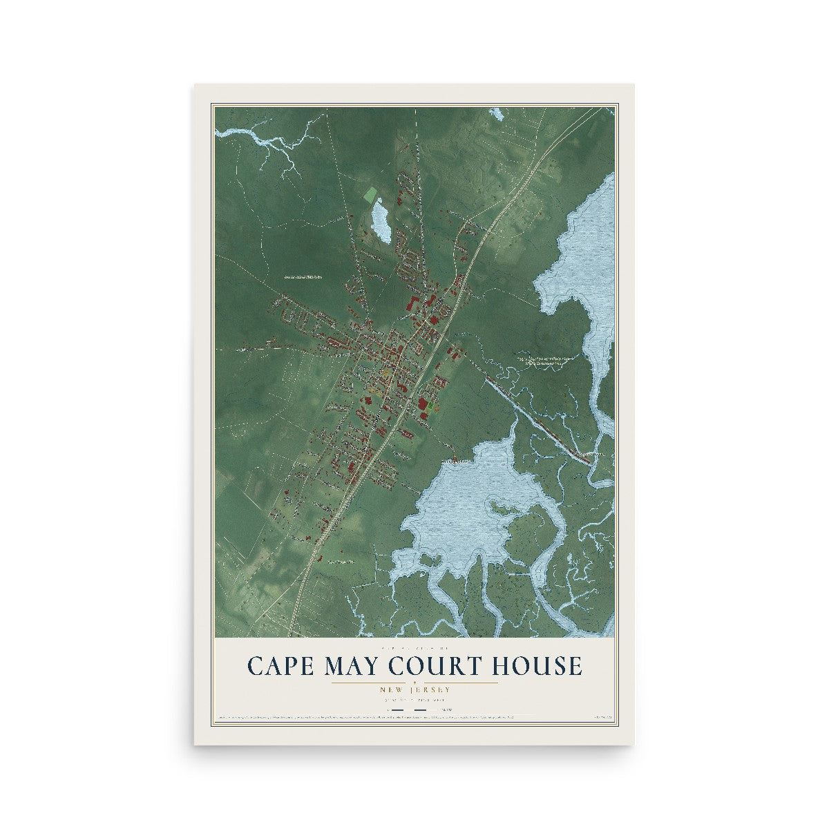 Cape May Court House, New Jersey map print, 12" x 18" Archival Matte Print mockup
