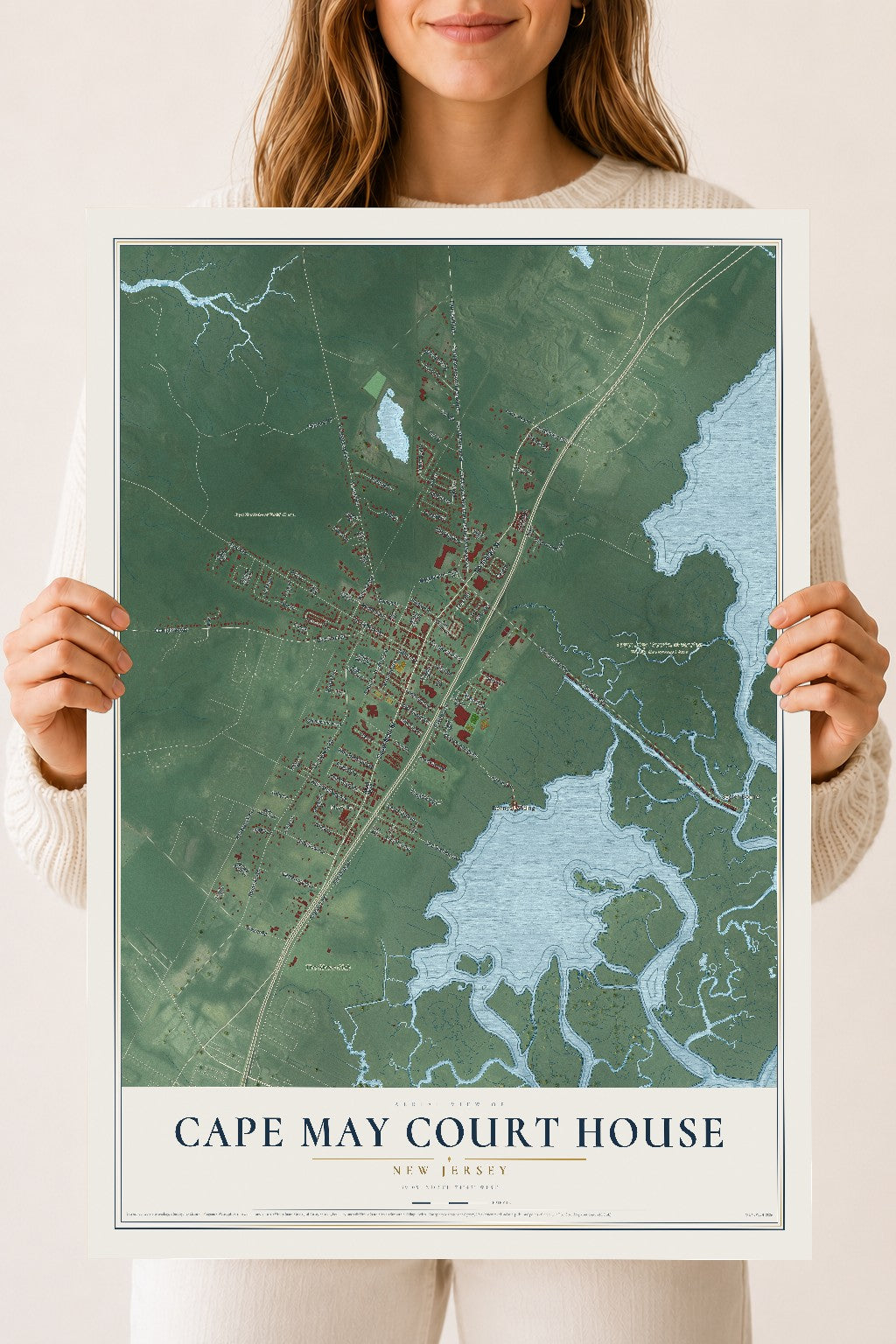 Cape May Court House, New Jersey map print, 18" x 24" Archival Matte Print mockup